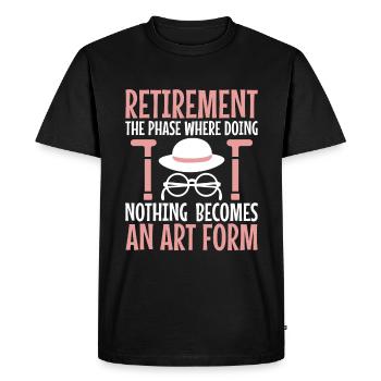 Grand-mère retraitée Pension de retraite Grand-mère Reti - T-shirt Premium bio Homme - noir - Devant - Nico (187cm)