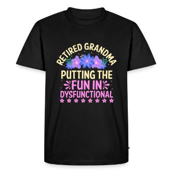Grand-mère retraitée Pension de retraite Grand-mère Reti - T-shirt Premium bio Homme - noir - Devant - Nico (187cm)