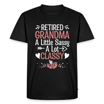 Grand-mère retraitée Pension de retraite Grand-mère Reti - T-shirt Premium bio Homme - noir - Devant - Nico (187cm)