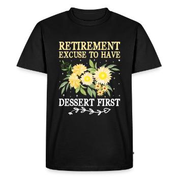 Grand-mère retraitée Pension de retraite Grand-mère Reti - T-shirt Premium bio Homme - noir - Devant - Nico (187cm)