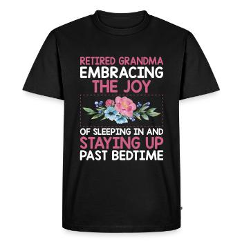 Grand-mère retraitée Pension de retraite Grand-mère Reti - T-shirt Premium bio Homme - noir - Devant - Nico (187cm)