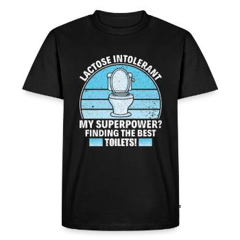 Lactose intolerant toilets - intolerance - Men's Premium Organic T-Shirt - black - Front - Nico (187cm)