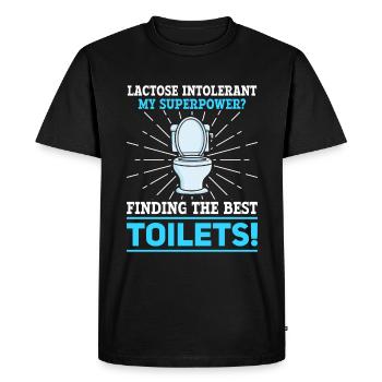 Lactose intolerant toilets - intolerance - Men's Premium Organic T-Shirt - black - Front - Nico (187cm)