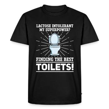 Lactose intolerant toilets - intolerance - Men's Premium Organic T-Shirt - black - Front - Nico (187cm)