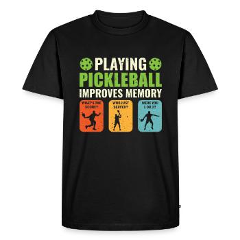 Pickleball Play Improves Memory Dink Player - Men's Premium Organic T-Shirt - black - Front - Nico (187cm)