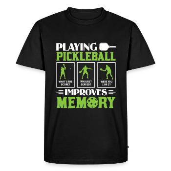 Pickleball Play Improves Memory Dink Player - Men's Premium Organic T-Shirt - black - Front - Nico (187cm)