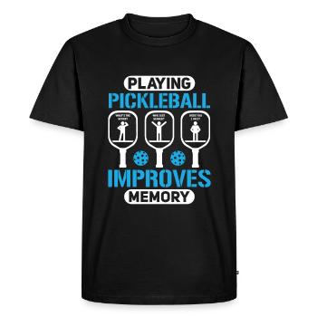 Pickleball Play Improves Memory Dink Player - Men's Premium Organic T-Shirt - black - Front - Nico (187cm)