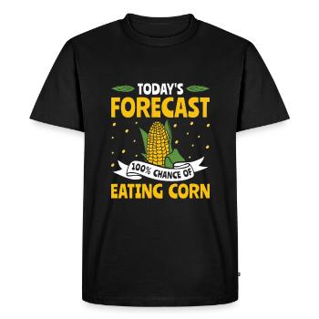 Today's Forecast 100% Eating Corn - Mais Bauer - Men's Premium Organic T-Shirt - black - Front - Nico (187cm)