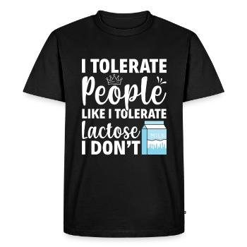 Lactose intolerance - intolerance milk cheese - Men's Premium Organic T-Shirt - black - Front - Nico (187cm)