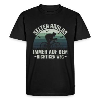 Selten Radlos - Lustiges Fahrradfahrer Fahrrad Rad - Männer Premium Bio T-Shirt - Schwarz - Vorne - Nico (187cm)