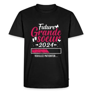 Future Grande Soeur 2024 Humour Cadeau - T-shirt Premium bio Homme - noir - Devant - Nico (187cm)