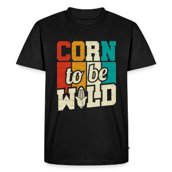 Retro Corn To Be Wild - Corn Farmer Farmer - Men's Premium Organic T-Shirt - black - Front - Nico (187cm)