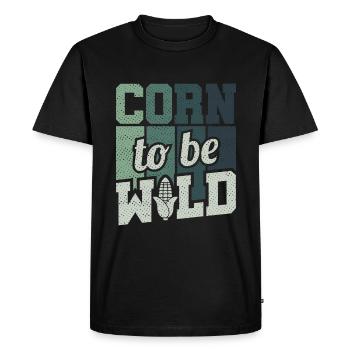 Retro Corn To Be Wild - Corn Farmer Farmer - Men's Premium Organic T-Shirt - black - Front - Nico (187cm)