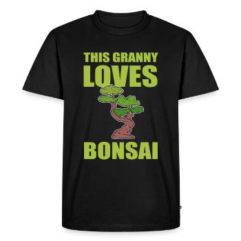 Grandma loves bonsai botanist - Men's Premium Organic T-Shirt - black - Front - Nico (187cm)