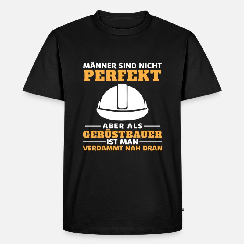Gerüstbau Baustelle Handwerker Gerüstbauer - Männer Premium Bio T-Shirt - Schwarz