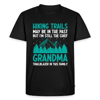 Randonnée Grand-mère retraitée Retraitée Pension Hiker Tre - T-shirt Premium bio Homme - noir - Devant - Nico (187cm)