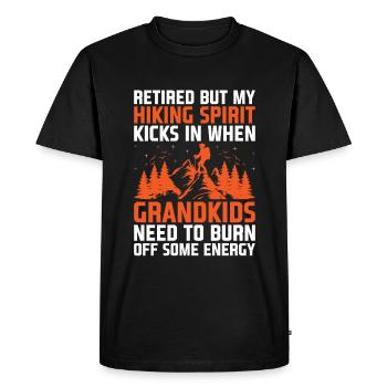Randonnée Grand-mère retraitée Retraitée Pension Hiker Tre - T-shirt Premium bio Homme - noir - Devant - Nico (187cm)