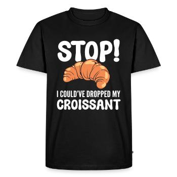 Arrêtez J’aurais pu laisser tomber mon chef pâtissier de croissants - T-shirt Premium bio Homme - noir - Devant - Nico (187cm)