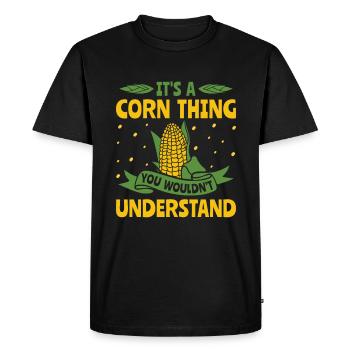 It's a Corn Thing - Corn Farmer Farmer - Men's Premium Organic T-Shirt - black - Front - Nico (187cm)