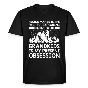 Randonnée Grand-mère retraitée Retraitée Pension Hiker Tre - T-shirt Premium bio Homme - noir - Devant - Nico (187cm)