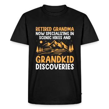 Randonnée Grand-mère retraitée Retraitée Pension Hiker Tre - T-shirt Premium bio Homme - noir - Devant - Nico (187cm)