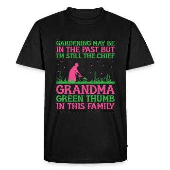 Jardinier Grand-mère à la retraite Retraité Jardinier Garde - T-shirt Premium bio Homme - noir - Devant - Nico (187cm)