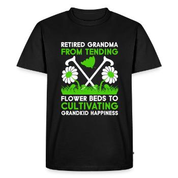 Jardinier Grand-mère à la retraite Retraité Jardinier Garde - T-shirt Premium bio Homme - noir - Devant - Nico (187cm)