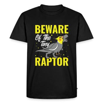 Méfiez-vous du petit Raptor - cockatiel - T-shirt Premium bio Homme - noir - Devant - Nico (187cm)