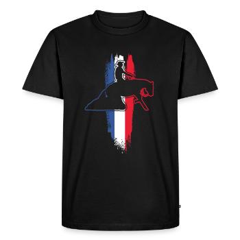 Cavalier Cheval & Western | Équitation Western - T-shirt Premium bio Homme - noir - Devant - Nico (187cm)