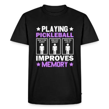 Pickleball Play Improves Memory Dink Player - Men's Premium Organic T-Shirt - black - Front - Nico (187cm)