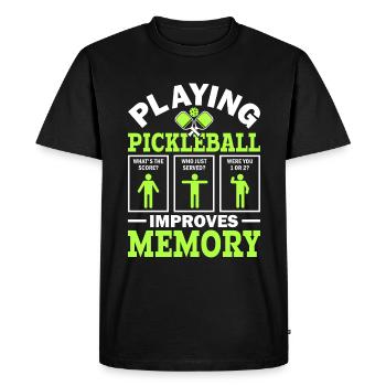 Pickleball Play Improves Memory Dink Player - Men's Premium Organic T-Shirt - black - Front - Nico (187cm)
