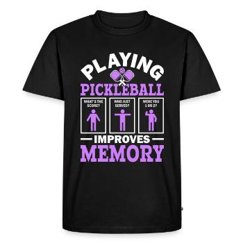 Pickleball Play Improves Memory Dink Player - Men's Premium Organic T-Shirt - black - Front - Nico (187cm)