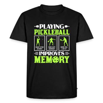 Pickleball Play Improves Memory Dink Player - Men's Premium Organic T-Shirt - black - Front - Nico (187cm)