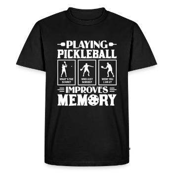 Pickleball Play Improves Memory Dink Player - Men's Premium Organic T-Shirt - black - Front - Nico (187cm)