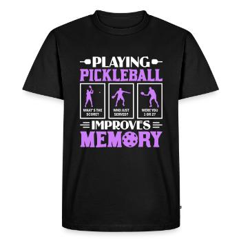 Pickleball Play Improves Memory Dink Player - Men's Premium Organic T-Shirt - black - Front - Nico (187cm)