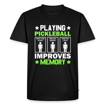 Pickleball Play Improves Memory Dink Player - Men's Premium Organic T-Shirt - black - Front - Nico (187cm)
