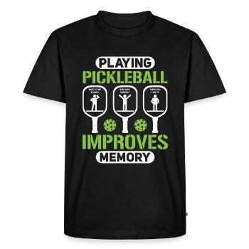 Pickleball Play Improves Memory Dink Player - Men's Premium Organic T-Shirt - black - Front - Nico (187cm)