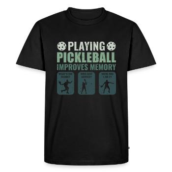 Pickleball Play Improves Memory Dink Player - Men's Premium Organic T-Shirt - black - Front - Nico (187cm)