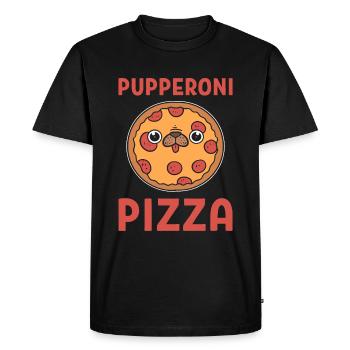 Pupperoni Pizza Hundeltern - Männer Premium Bio T-Shirt - Schwarz - Vorne - Nico (187cm)