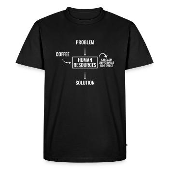 Ressources humaines Coffee Probl - Gestion des ressources humaines - T-shirt Premium bio Homme - noir - Devant - Nico (187cm)