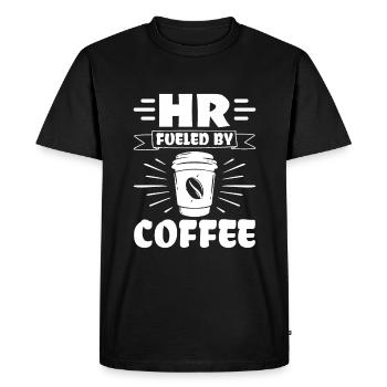 Les RH alimentées par le café - HR Management Human - T-shirt Premium bio Homme - noir - Devant - Nico (187cm)