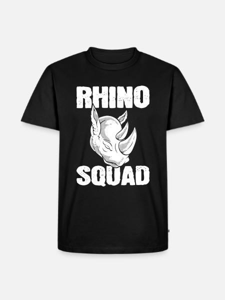 Rhino Squad Zoologe - Männer Premium Bio T-Shirt - Schwarz
