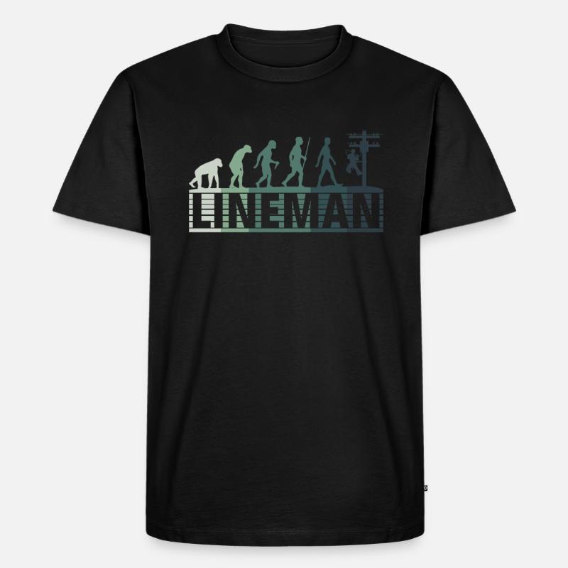 Retro Elektroinstallateur Evolution - - Männer Premium Bio T-Shirt - Schwarz