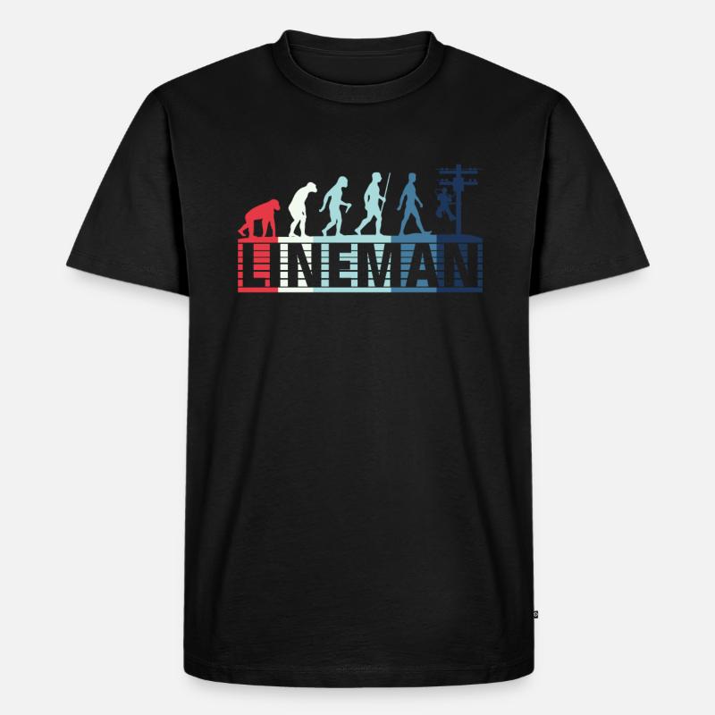 Retro Elektroinstallateur Evolution - - Männer Premium Bio T-Shirt - Schwarz