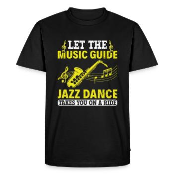 Laissez la musique guider Jazz Dance on a Ride - Jazz - T-shirt Premium bio Homme - noir - Devant - Nico (187cm)