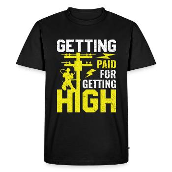 Être payé pour se défoncer - - T-shirt Premium bio Homme - noir - Devant - Nico (187cm)