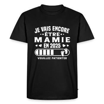 Je Vais Encore être Mamie En 2025 - T-shirt Premium bio Homme - noir - Devant - Nico (187cm)