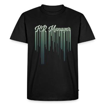 Retro HR Manager Rainbow Text - HR Management - Men's Premium Organic T-Shirt - black - Front - Nico (187cm)