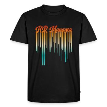 Retro HR Manager Rainbow Text - HR Management - Men's Premium Organic T-Shirt - black - Front - Nico (187cm)