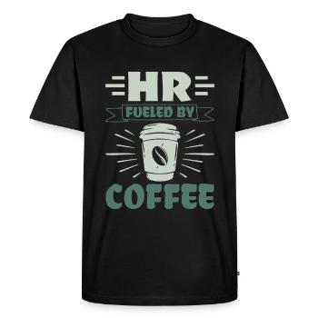 RH alimentées par le café - HR Management Human - T-shirt Premium bio Homme - noir - Devant - Nico (187cm)
